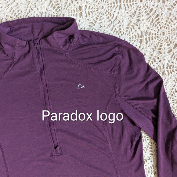 🔥$10 Bundled🔥Paradox Merino Blend Quarter-zip Winter Base Layer Size M Purple - Picture 9 of 11